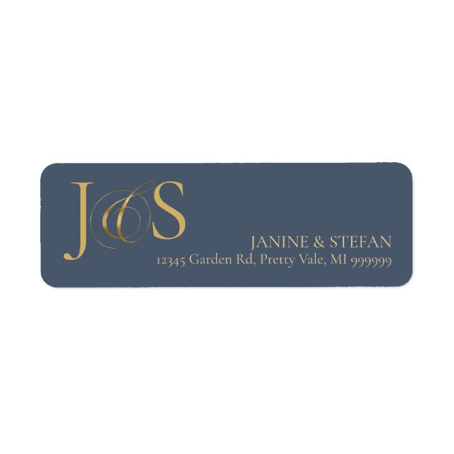 Simple Elegance Wedding Initials Blue ID1022 (Front)