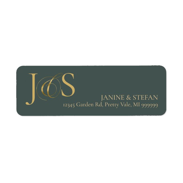 Simple Elegance Wedding Initials Green ID1022 (Front)
