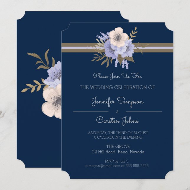 Simple Elegance Wedding Invitation (Front/Back)