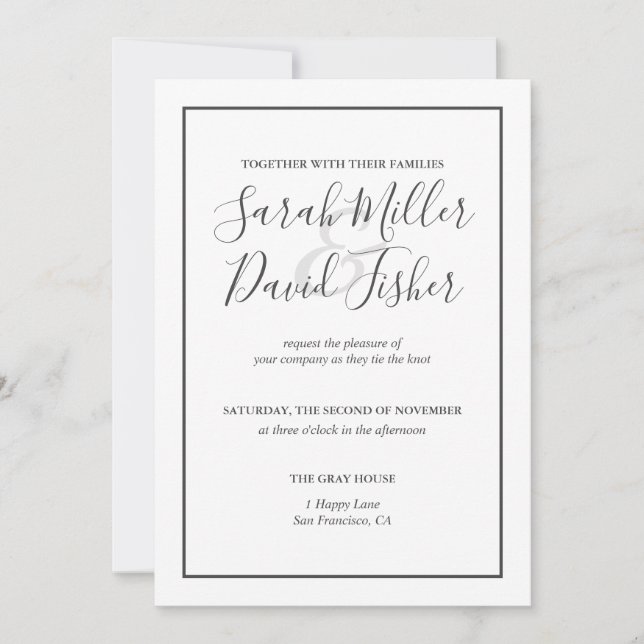Simple Elegance Wedding Invitation (Front)