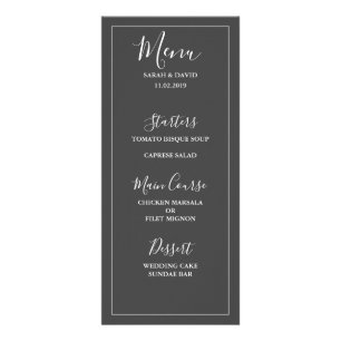 Simple Elegance Wedding Menu