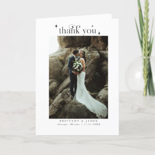 Simple Elegance Wedding Photo Thank You Card