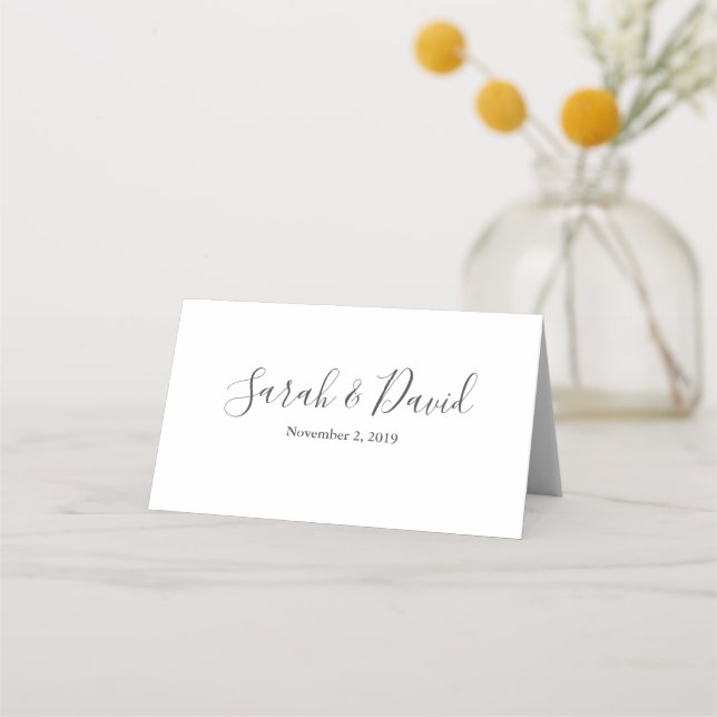 Simple Elegance Wedding Place Cards (Back)