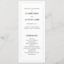 Simple Elegance Wedding Programs