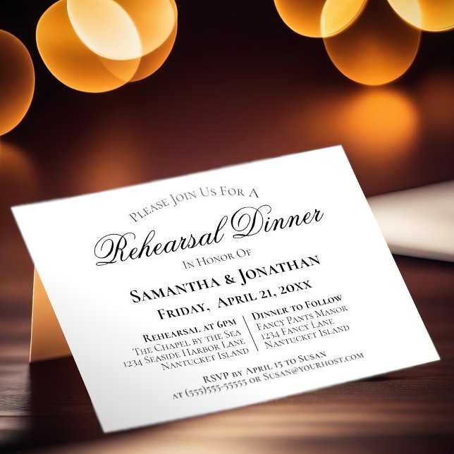 Simple Elegance Wedding Rehearsal Dinner Invitation (Creator Uploaded)