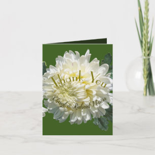 Simple Elegance White Bloom Chrysanthemum Wedding Thank You Card
