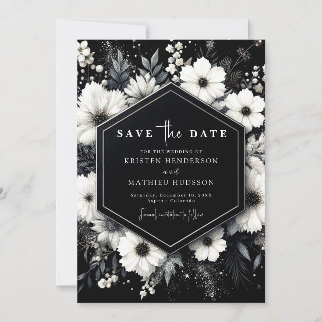 Simple Elegance White Floral Wedding Save The Date (Front)