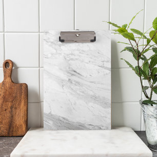 Simple Elegance White Marble Clipboard