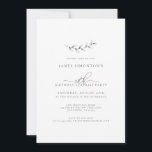 Simple Elegant 18th Birthday Surprise Party Invitation<br><div class="desc">A simple hand-drawn botanical sprig combines with airy calligraphy and traditional typography to create a fusion design that a man or woman would be comfortable using. Dark grey text on white is the perfect choice for any season.</div>