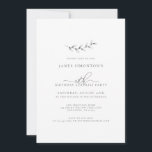 Simple Elegant 18th Birthday Surprise Party Invitation<br><div class="desc">A simple hand-drawn botanical sprig combines with airy calligraphy and traditional typography to create a fusion design that a man or woman would be comfortable using. Dark grey text on white is the perfect choice for any season.</div>