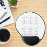Simple Elegant 2024 Calendar Home Office Ergonomic Gel Mouse Pad<br><div class="desc">Custom, elegant script typography, simple plain black and white, yearly 2024 calendar, dust and stain resistant full year calendar mousepad / mousemat with ergonomic gel-pad wrist support and non-skid base, for home and office. Makes a great custom gift for your loved ones, mum, dad, husband, wife, son, daughter, brother, sister,...</div>