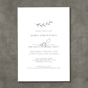 Simple Elegant 60th Birthday Surprise Party Invitation