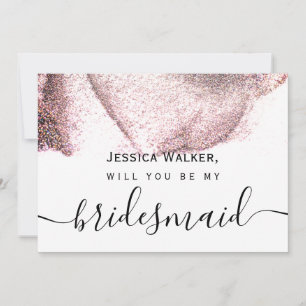 Simple Elegant Aesthetic Glitter my bridesmaid Invitation