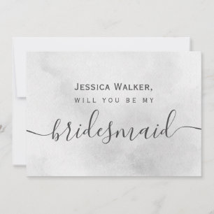 Simple Elegant Aesthetic Watercolor my bridesmaid Invitation