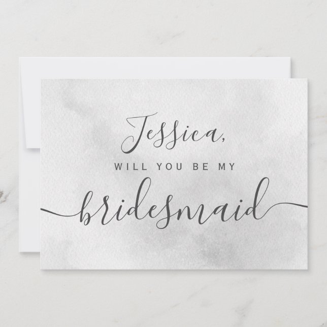 Simple Elegant Aesthetic Watercolor my bridesmaid Invitation (Front)
