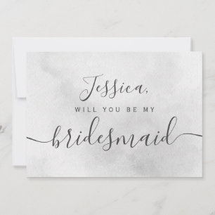 Simple Elegant Aesthetic Watercolor my bridesmaid Invitation