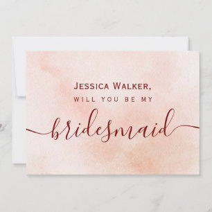 Simple Elegant Aesthetic Watercolor my bridesmaid Invitation