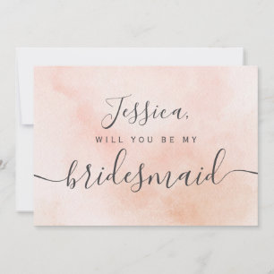 Simple Elegant Aesthetic Watercolor my bridesmaid Invitation