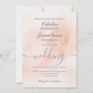 Simple Elegant Aesthetic Watercolor Wedding Invitation