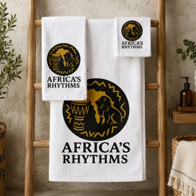 Simple Elegant African Tribal Drum Dance Towel Set (Creator Uploaded)