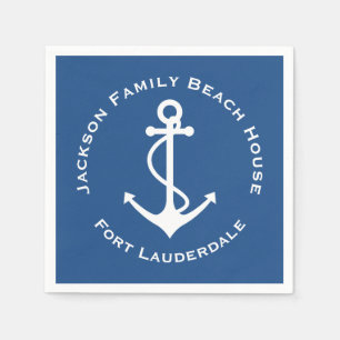 Simple Elegant Anchor Family Beach Party Napkin