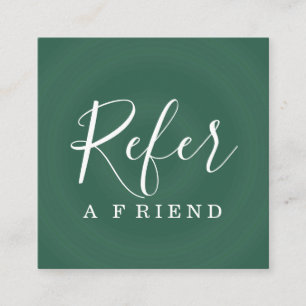 Simple Elegant Aqua Blue and White Referral Card