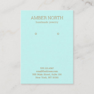 Simple Elegant Aqua Blue Earring Business Card