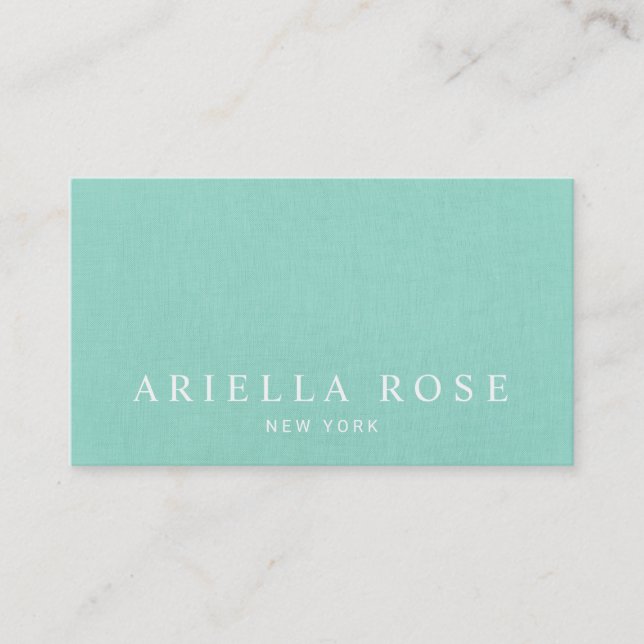 Simple Elegant Aqua Blue Professional Business Card (Front)