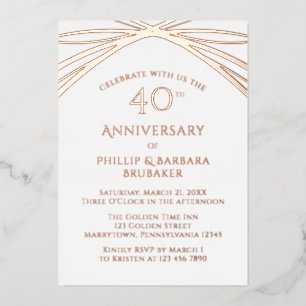 Simple Elegant Arch 40th Wedding Anniversary Rose