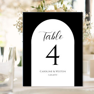 Simple Elegant Arch, Black, Wedding Table Numbers Acrylic Sign