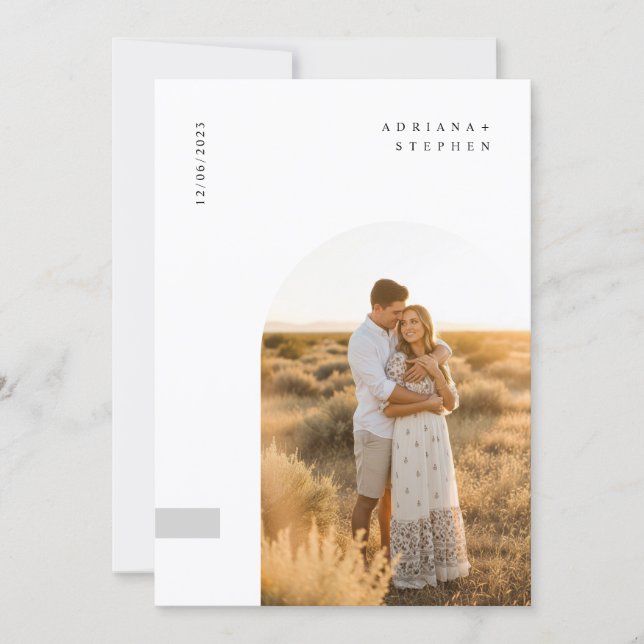 Simple Elegant Arch Photo Wedding Invitation (Front)