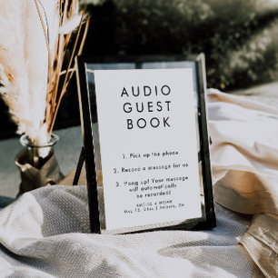 Simple Elegant Audio Guestbook Wedding Sign