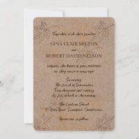 Simple Elegant Autumn Leaves Outlines Fall Wedding