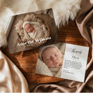 Simple Elegant Baby Birth Announcement