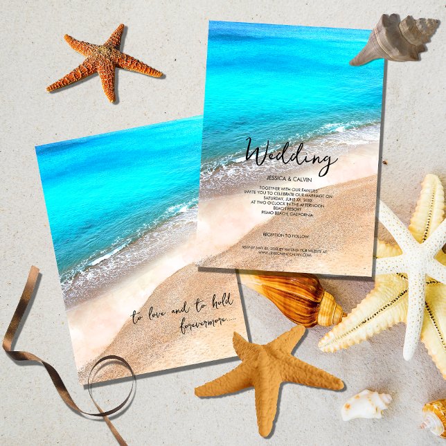 Simple Elegant Beach Seaside Wedding Invitation (Creator Uploaded)