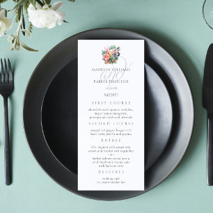 Simple Elegant Beach Wedding Menu