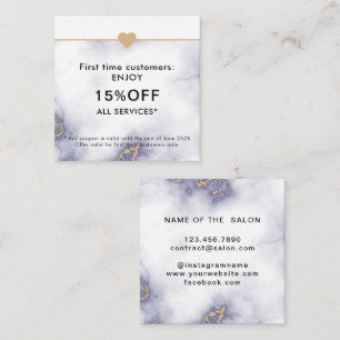 Simple Elegant Beauty Salon First Time Discount Card