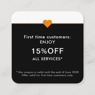 Simple Elegant Beauty Salon First Time Discount Card