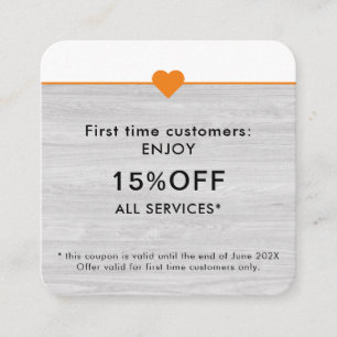 Simple Elegant Beauty Salon First Time Discount Card