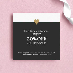 Simple Elegant Beauty Salon First Time Discount Card