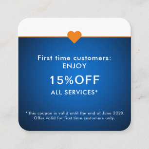 Simple Elegant Beauty Salon First Time Discount Card