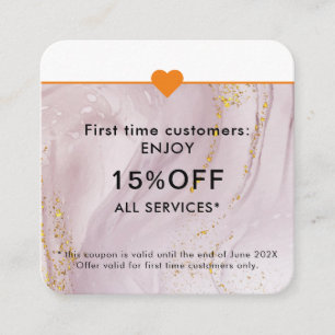Simple Elegant Beauty Salon First Time Discount Card