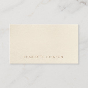Simple Elegant Beige Brown Plain Professional Business Card
