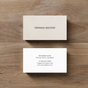 Simple Elegant Beige Cardboard Consultant Business Card