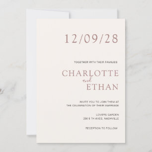 Simple, elegant beige invitation