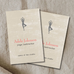 Simple Elegant Beige Scratches Icon YogaInstructor Flyer
