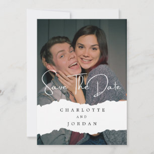 Simple Elegant Beige Wedding Invitation with Photo