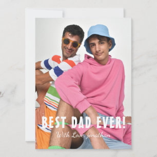 Simple Elegant Best Dad Ever   Fathers Day Photo Holiday Card