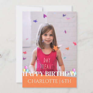 Simple Elegant Birthday Stylish Fun Kids Photo Card