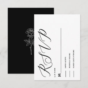 simple elegant black and white classic  rsvp  CARD